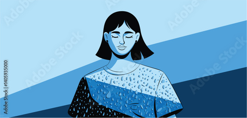 Woman's Mental and Physical Well Being Illustration