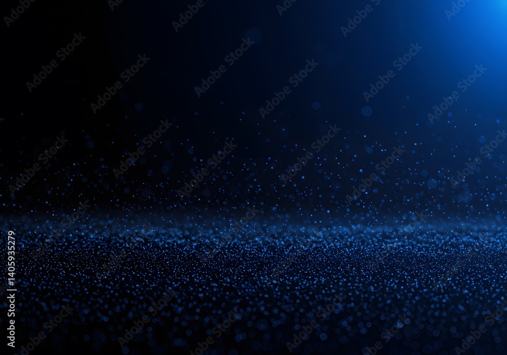 Fototapeta premium Abstract Blue Sparkle Background: A Serene Deep Blue Canvas