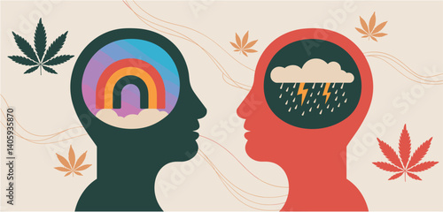 Woman's Mental Physical Well Being Illustration