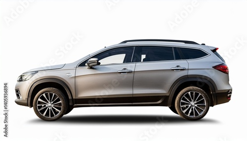 silver car isolated on white