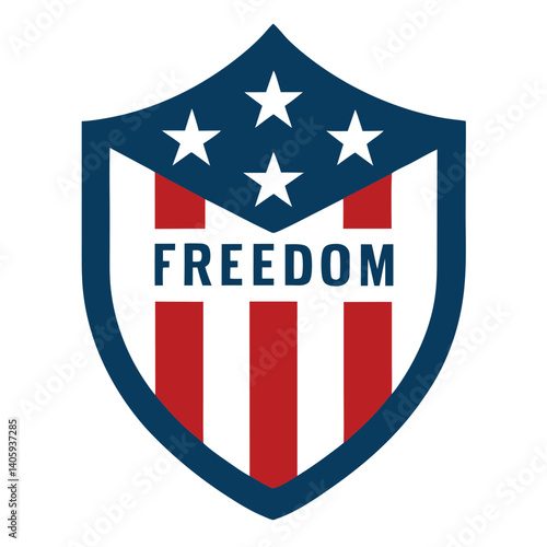 Free Download Freedom American Shield Logo on White Background   - GFXLoad