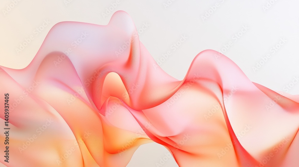Liquid shapes abstract holographic 3D wavy background illustration