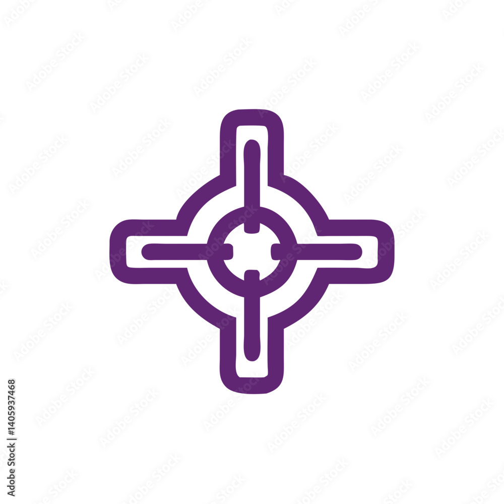 Obraz premium Target Icon: A simple graphic representation of a target, rendered in a minimalist style, perfect for designs related to precision, focus, and goals.