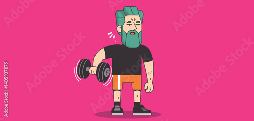 Man doing a barbell squat exercise
