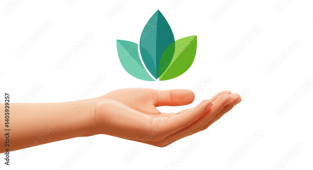 Isolated Hand Holding Leaf Isolated Hand Holding Leaf