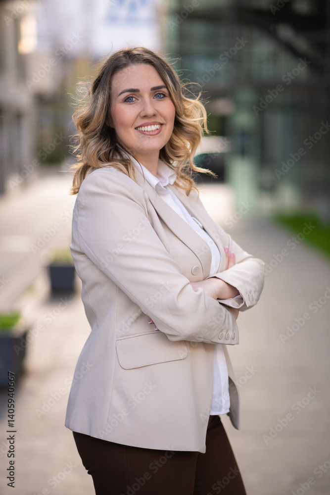 Portrait of a successful business woman in suit