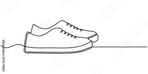 Continuous line drawing of loafers shoes. Illustration for beauty and fashion concepts, One continuous single drawing line art flat doodle women, fashion, shoe, leather, style, elegance, footwear. 