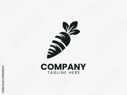 Carrot Vegetable Vector Logo Design, Fresh Healthy Carrot Logo