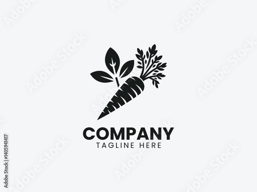 Carrot Vegetable Vector Logo Design, Fresh Healthy Carrot Logo
