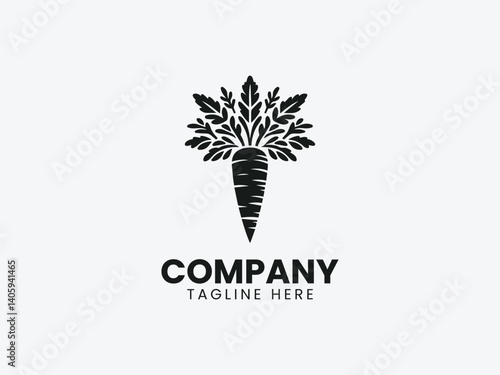 Carrot Vegetable Vector Logo Design, Fresh Healthy Carrot Logo
