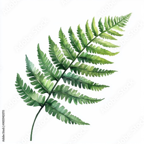 Wallpaper Mural Watercolor Fern Frond Clipart – Airy Botanical with Finely Detailed Leaves in Natural Deep Green Tones Torontodigital.ca