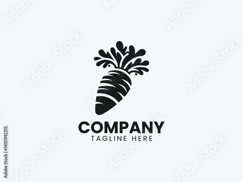 Carrot Vegetable Vector Logo Design, Fresh Healthy Carrot Logo