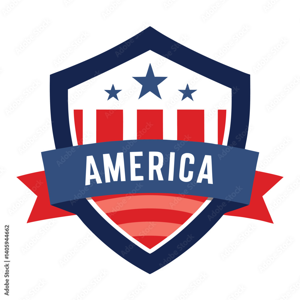 American Shield with America Text vector on white Background American Shield with America Text vector on white Background