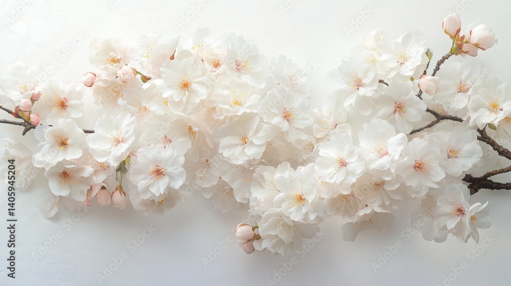 Ultra Detailed Cherry Blossom Photograph Featuring Clean Lines in Studio with Bright White Background Ultra Detailed Cherry Blossom Photograph Featuring Clean Lines in Studio with Bright White Background