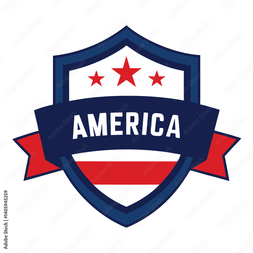 American Shield with America Text vector on white Background American Shield with America Text vector on white Background