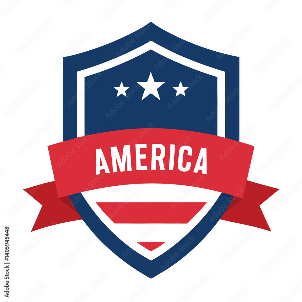 American Shield with America Text vector on white Background American Shield with America Text vector on white Background