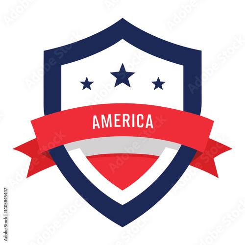 Free Download American Shield with America Text vector on white Background - GFXLoad