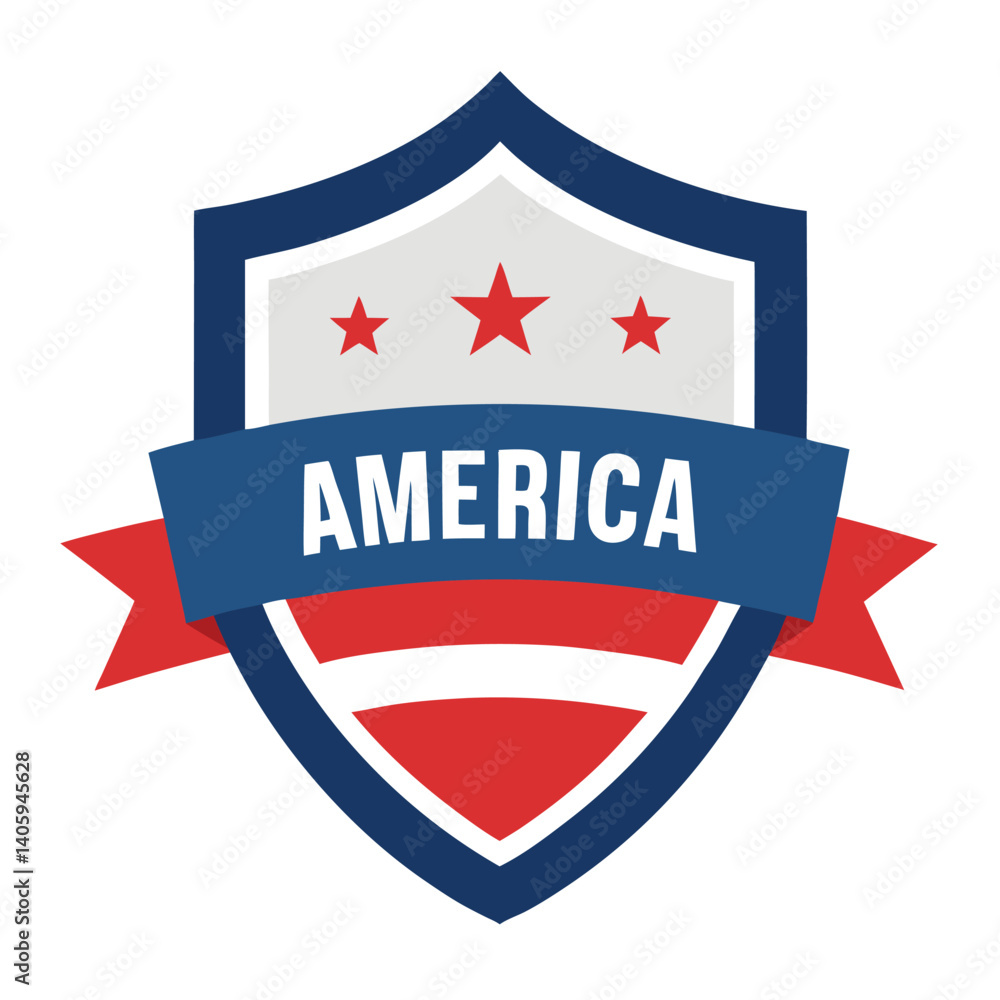 American Shield with America Text vector on white Background American Shield with America Text vector on white Background