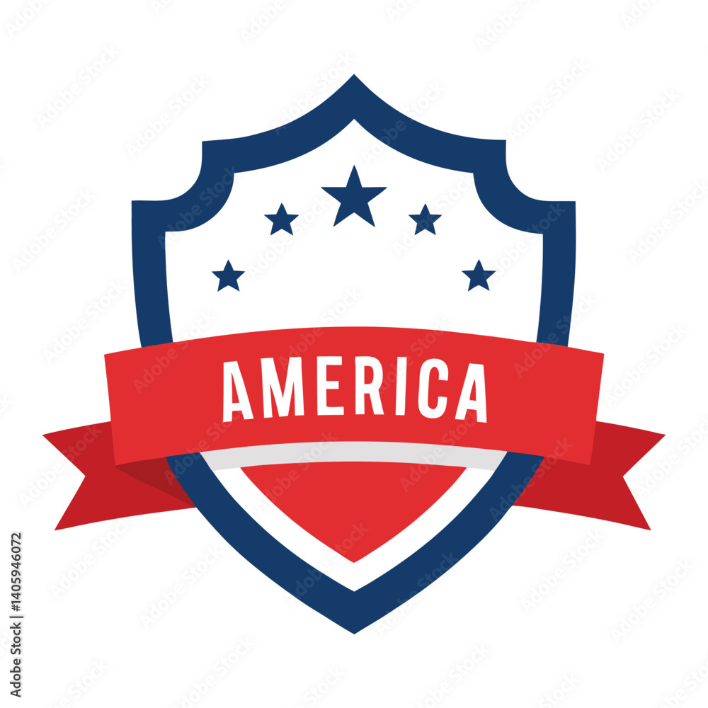 American Shield with America Text vector on white Background American Shield with America Text vector on white Background