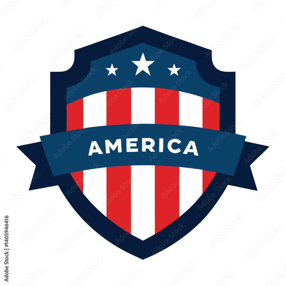 American Shield with America Text vector on white Background American Shield with America Text vector on white Background