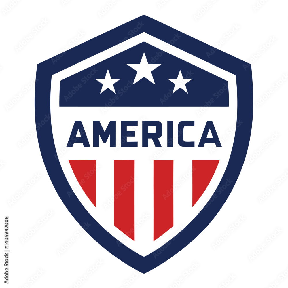 American Shield with America Text vector on white Background American Shield with America Text vector on white Background