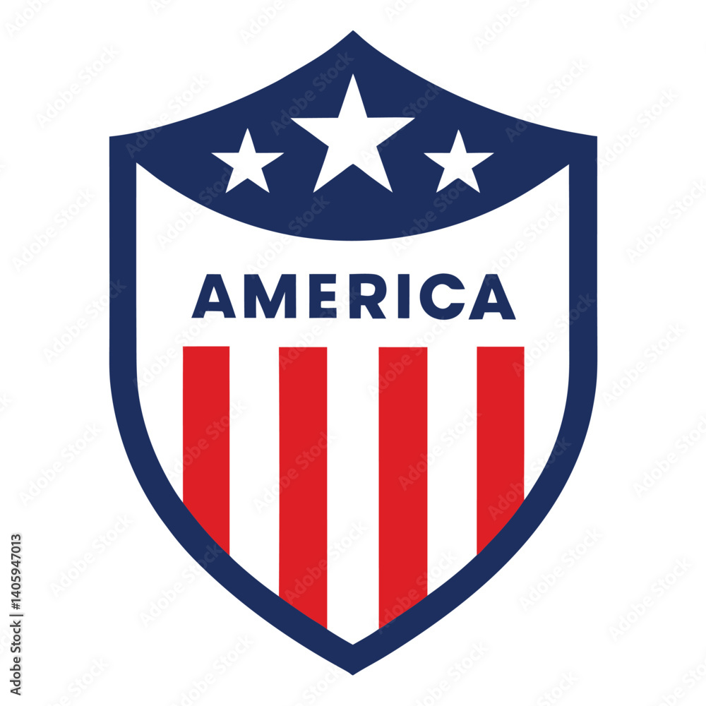 American Shield with America Text vector on white Background American Shield with America Text vector on white Background