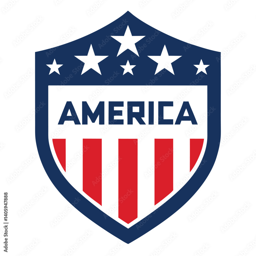 American Shield with America Text vector on white Background American Shield with America Text vector on white Background