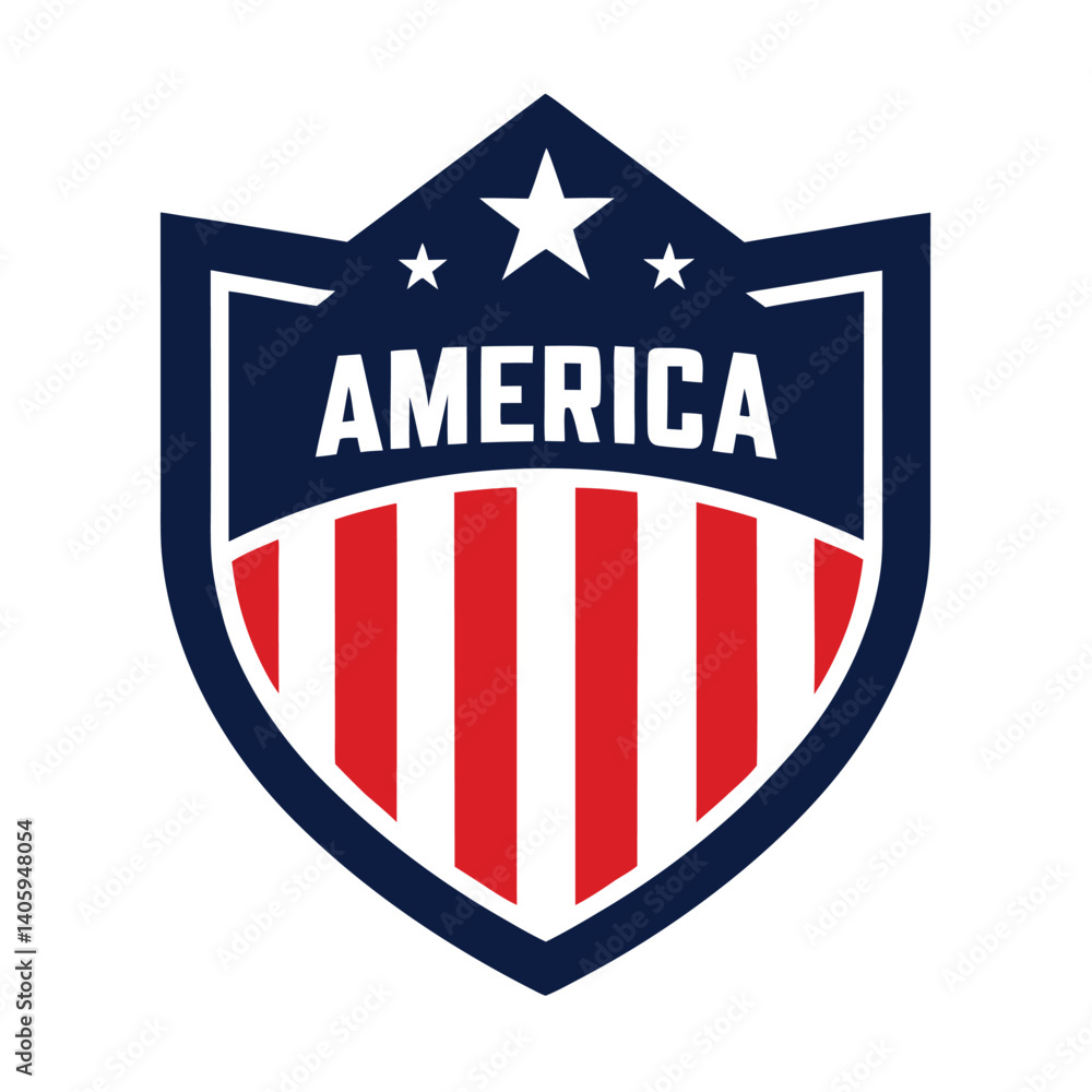 American Shield with America Text vector on white Background American Shield with America Text vector on white Background