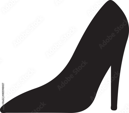 Silhouette high heels icon vector representing fashion, elegance, and style. Ideal for fashion, footwear, and beauty-related designs and branding.