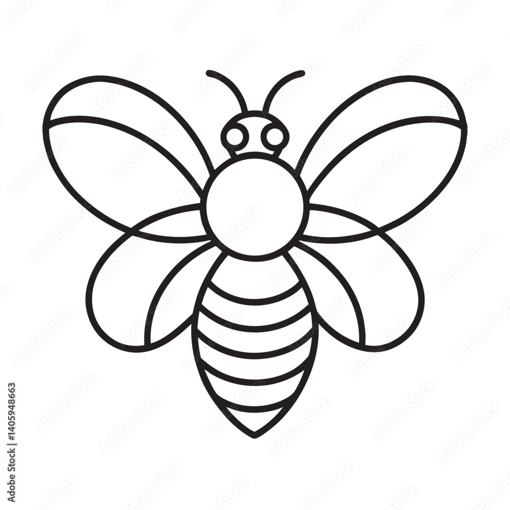 Obraz premium Paper quilling honeybee decorative design icon