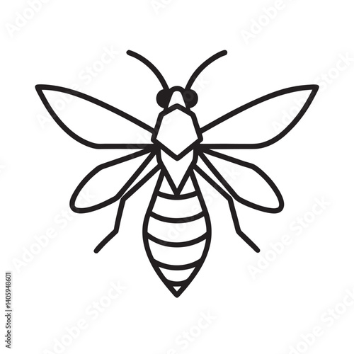 Paper quilling wasp handmade insect icon