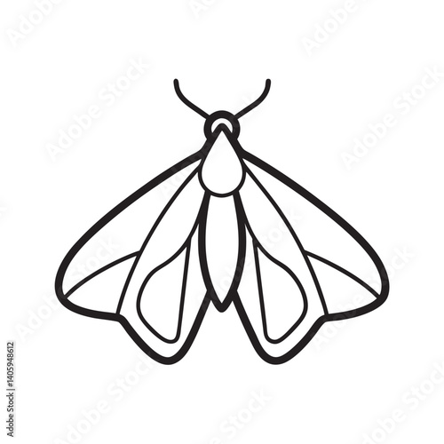 Paper quilling moth detailed design icon