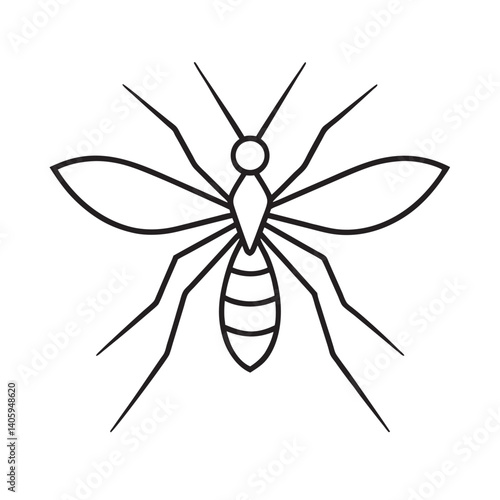 Paper quilling mosquito insect art icon