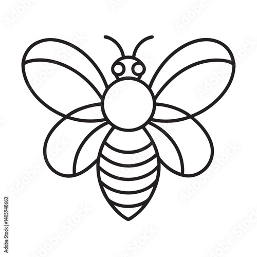 Paper quilling honeybee decorative design icon