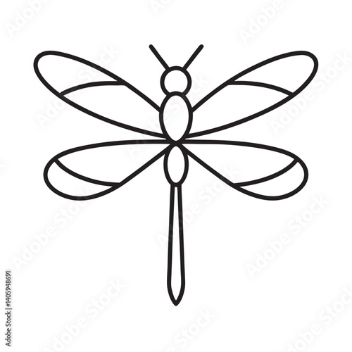 Paper quilling dragonfly paper art icon