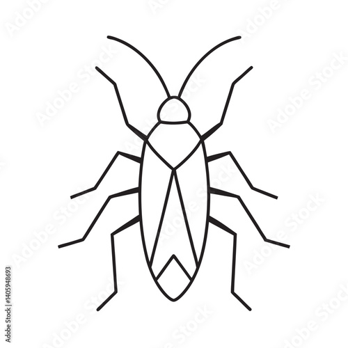 Paper quilling cockroach insect style icon