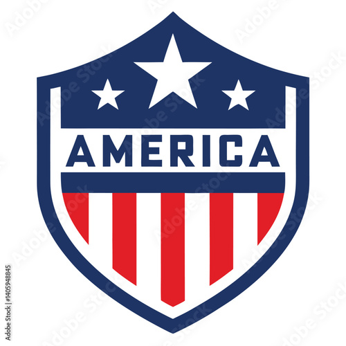 American Shield with America Text vector on white Background