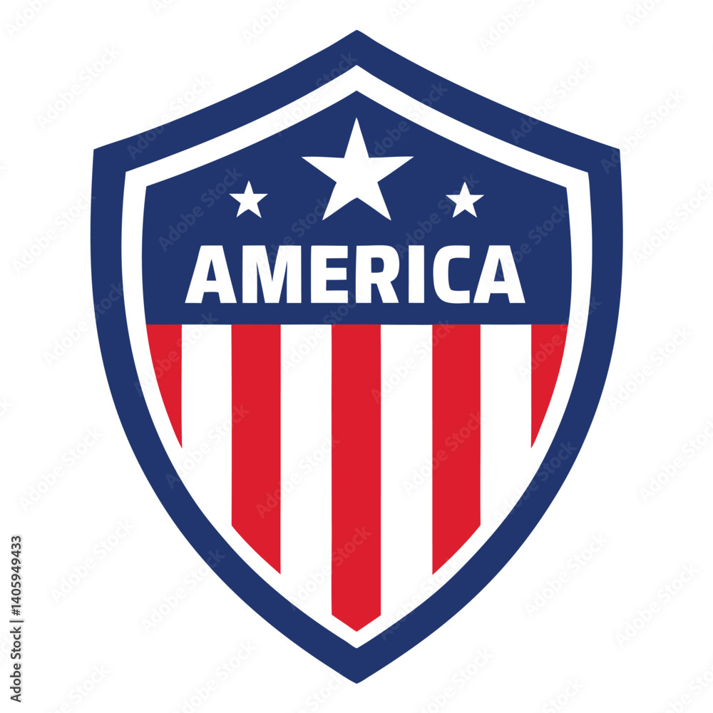 American Shield with America Text vector on white Background American Shield with America Text vector on white Background