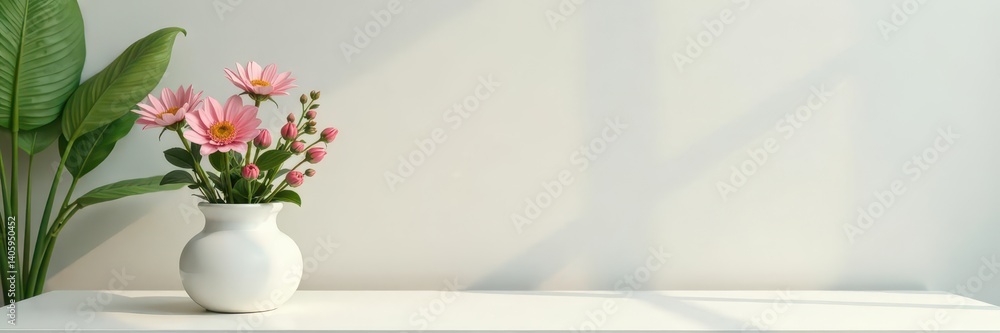 custom made wallpaper toronto digitalSimple white urn with fresh flowers and greenery, simple, clean, peaceful