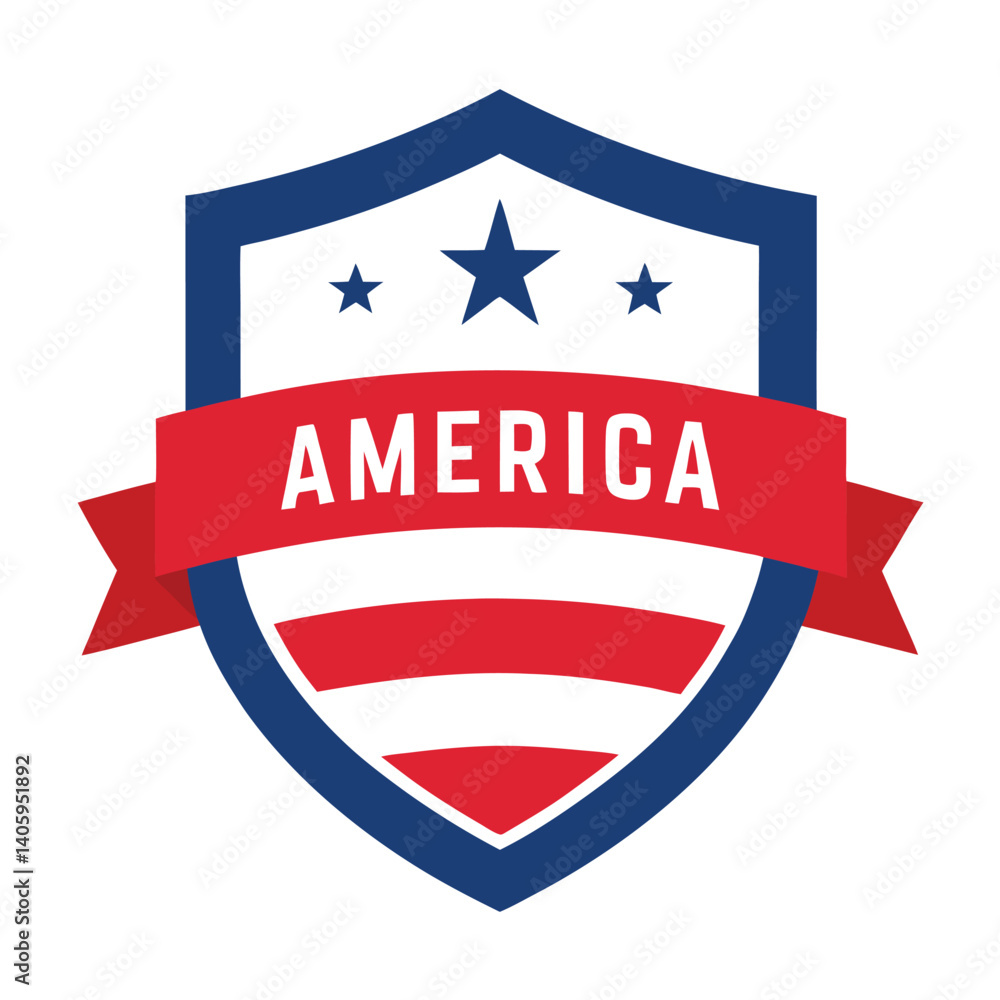 American Shield with America Text vector on white Background American Shield with America Text vector on white Background