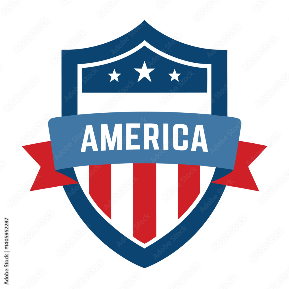 American Shield with America Text vector on white Background American Shield with America Text vector on white Background