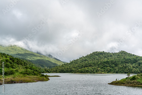Views along Freshwater Lake Trail on Domica in the Caribbean along Etang