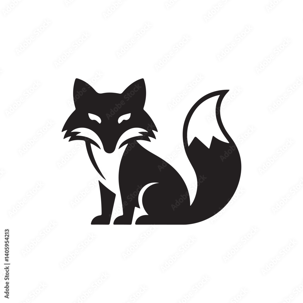 Obraz premium fox vector silhouette outline illustration
