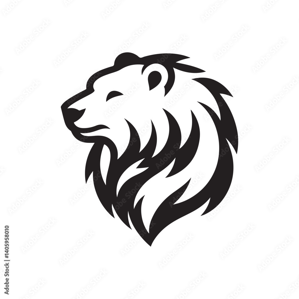 Fototapeta premium polar bear vector silhouette clip art logo design