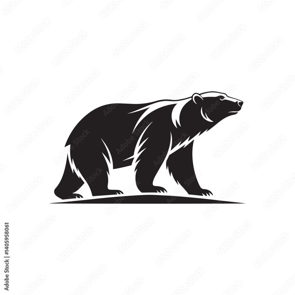 Fototapeta premium polar bear vector silhouette clip art logo design