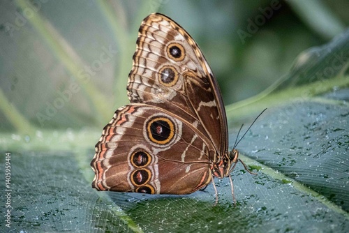 butterfly on a green leaf