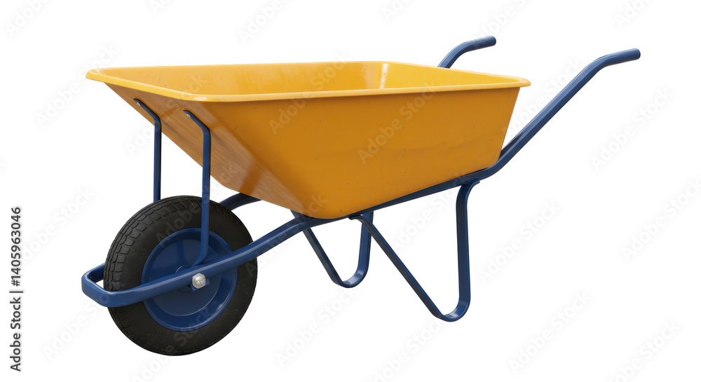 Isolated Yellow Wheelbarrow Isolated Yellow Wheelbarrow