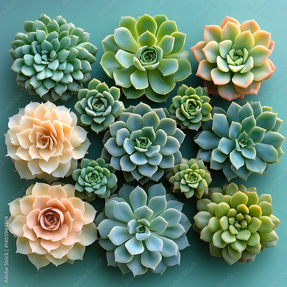 Multicolor succulent display pattern high resolution picture Multicolor succulent display pattern high resolution picture