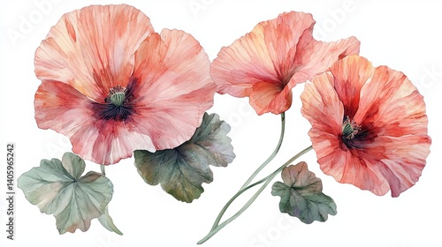 Wallpaper Mural Vibrant Watercolor Poppy Flowers Painting by Laura Scheny Torontodigital.ca