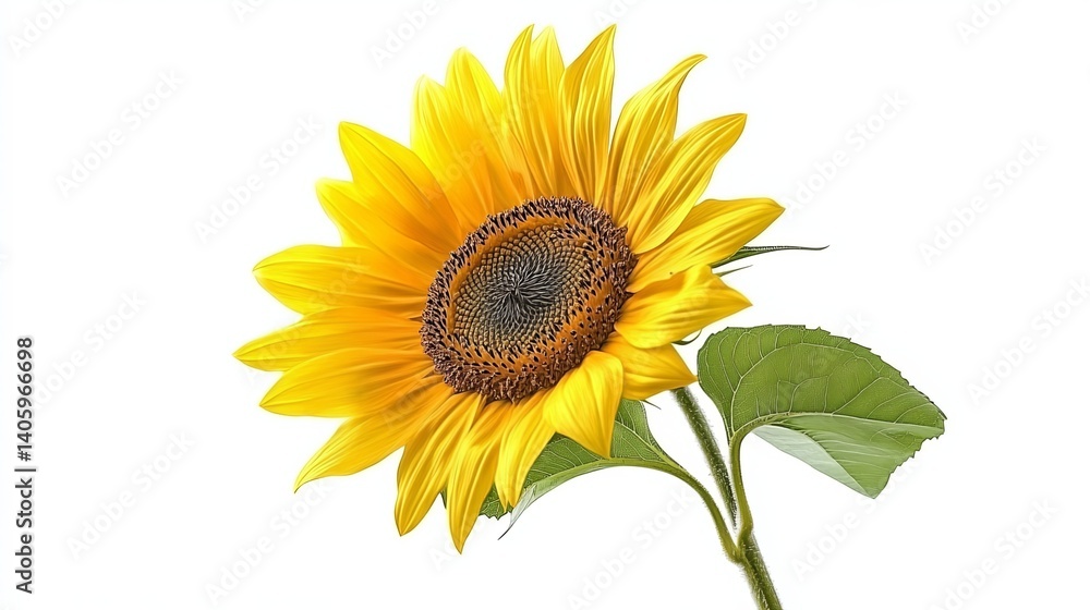 Obraz premium Sunflower Watercolor Painting Isolated on White Background